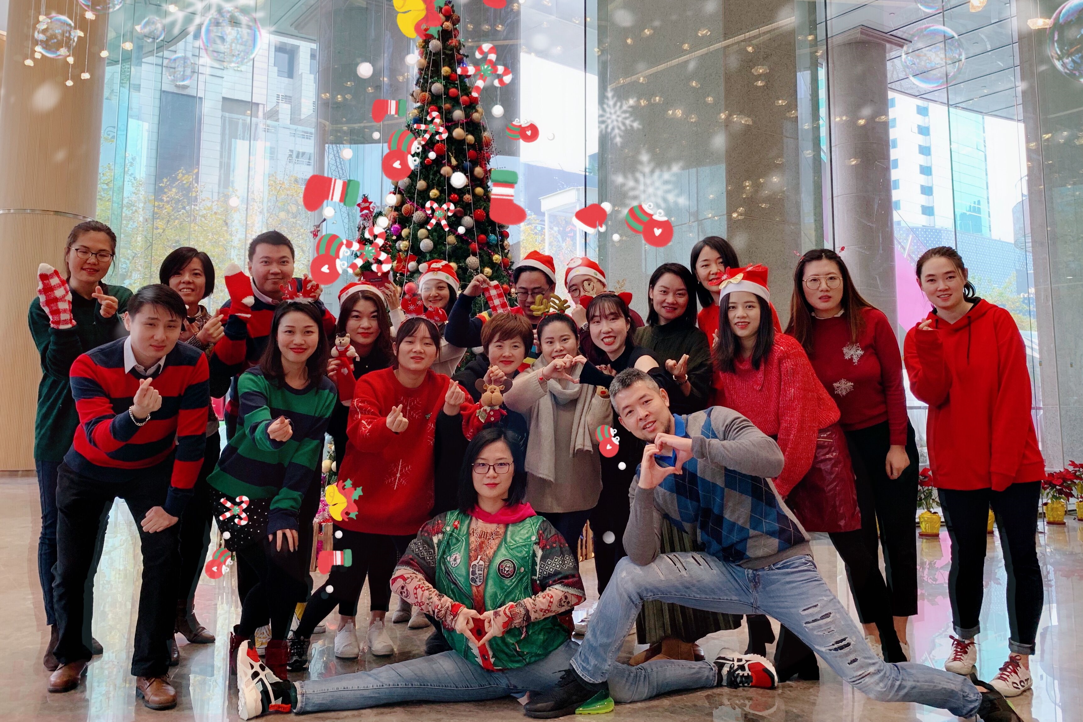 Journée du Pull Moche de Noël - équipe de Fyte à Shanghai
