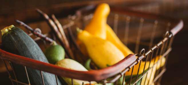 healthy food in basket